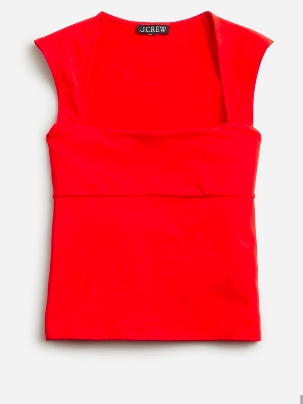 J. Crew Bright Red Square-Neck Tank Top